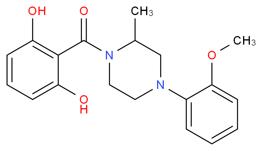 2-{[4-(2-methoxyphenyl)-2-methylpiperazin-1-yl]carbonyl}benzene-1,3-diol_Molecular_structure_CAS_)