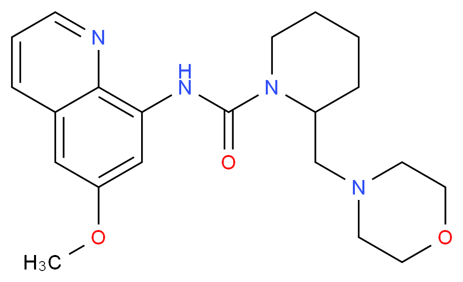 N-(6-methoxyquinolin-8-yl)-2-(morpholin-4-ylmethyl)piperidine-1-carboxamide_Molecular_structure_CAS_)