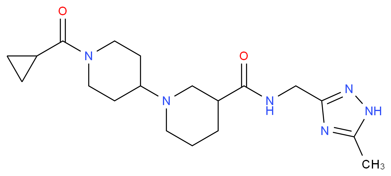 1'-(cyclopropylcarbonyl)-N-[(5-methyl-1H-1,2,4-triazol-3-yl)methyl]-1,4'-bipiperidine-3-carboxamide_Molecular_structure_CAS_)
