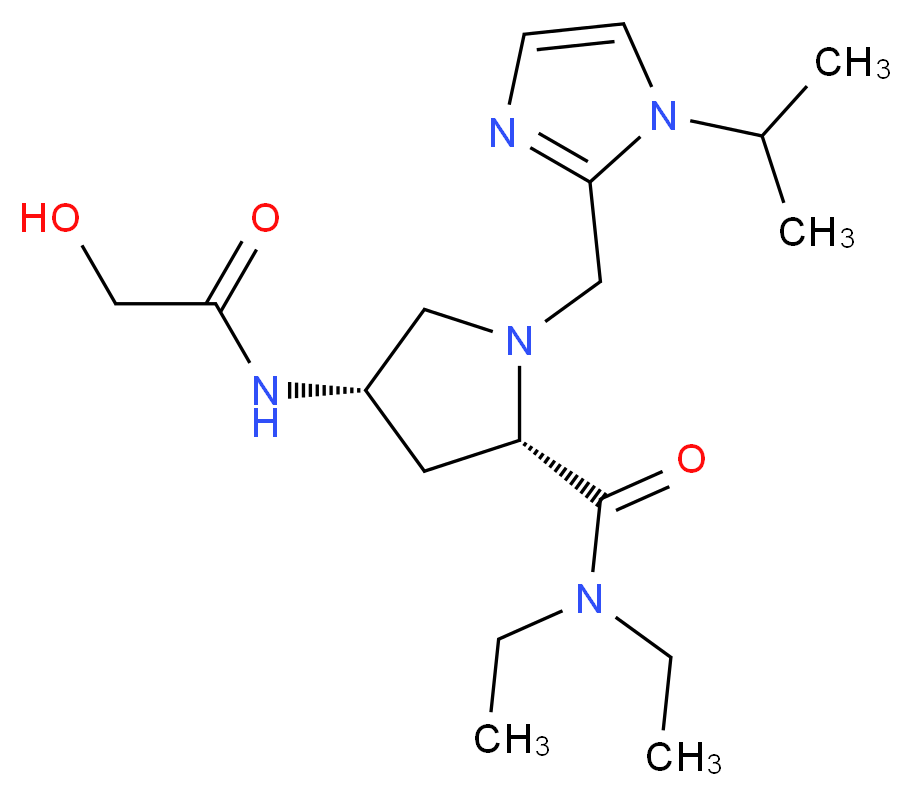 (4S)-N,N-diethyl-4-(glycoloylamino)-1-[(1-isopropyl-1H-imidazol-2-yl)methyl]-L-prolinamide_Molecular_structure_CAS_)
