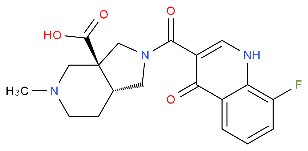 (3aS*,7aR*)-2-[(8-fluoro-4-oxo-1,4-dihydroquinolin-3-yl)carbonyl]-5-methyloctahydro-3aH-pyrrolo[3,4-c]pyridine-3a-carboxylic acid_Molecular_structure_CAS_)