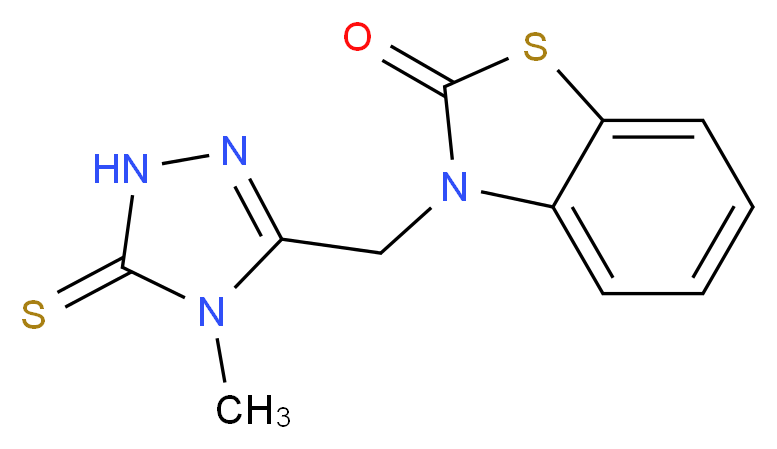3-[(4-methyl-5-thioxo-4,5-dihydro-1H-1,2,4-triazol-3-yl)methyl]-1,3-benzothiazol-2(3H)-one_Molecular_structure_CAS_)