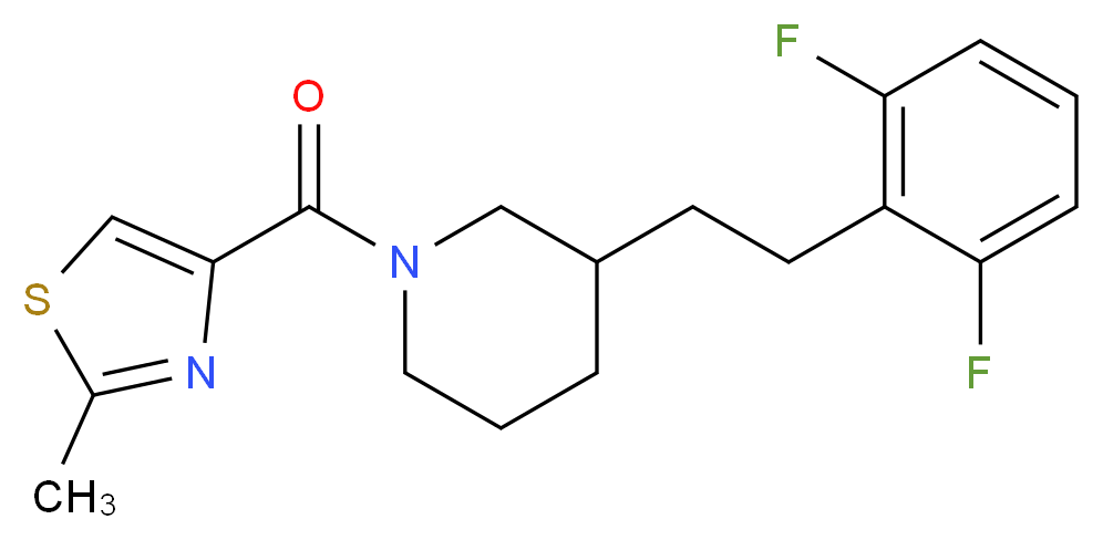 3-[2-(2,6-difluorophenyl)ethyl]-1-[(2-methyl-1,3-thiazol-4-yl)carbonyl]piperidine_Molecular_structure_CAS_)