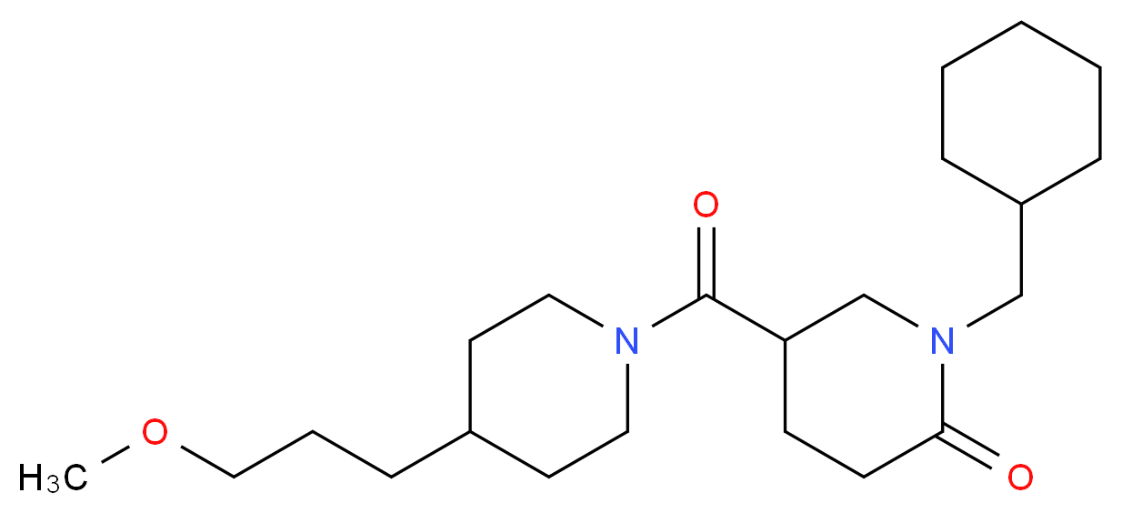 1-(cyclohexylmethyl)-5-{[4-(3-methoxypropyl)-1-piperidinyl]carbonyl}-2-piperidinone_Molecular_structure_CAS_)