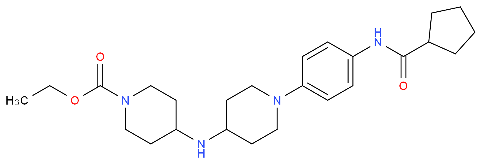 ethyl 4-[(1-{4-[(cyclopentylcarbonyl)amino]phenyl}-4-piperidinyl)amino]-1-piperidinecarboxylate_Molecular_structure_CAS_)