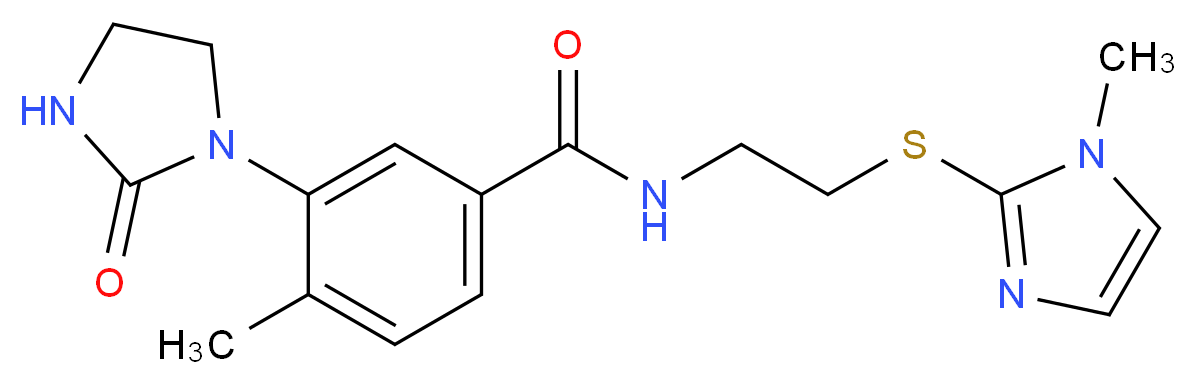4-methyl-N-{2-[(1-methyl-1H-imidazol-2-yl)thio]ethyl}-3-(2-oxo-1-imidazolidinyl)benzamide_Molecular_structure_CAS_)