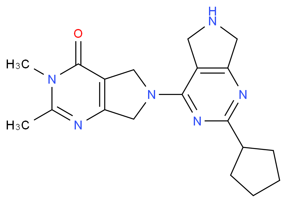 2-cyclopentyl-2',3'-dimethyl-5',6,7,7'-tetrahydro-5H-4,6'-bipyrrolo[3,4-d]pyrimidin-4'(3'H)-one_Molecular_structure_CAS_)