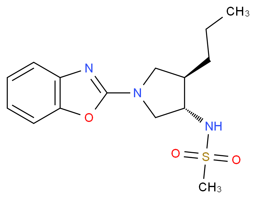 N-[(3S*,4R*)-1-(1,3-benzoxazol-2-yl)-4-propylpyrrolidin-3-yl]methanesulfonamide_Molecular_structure_CAS_)