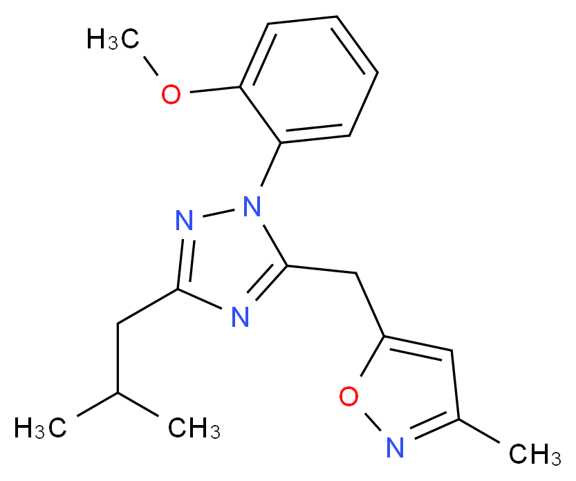 3-isobutyl-1-(2-methoxyphenyl)-5-[(3-methylisoxazol-5-yl)methyl]-1H-1,2,4-triazole_Molecular_structure_CAS_)