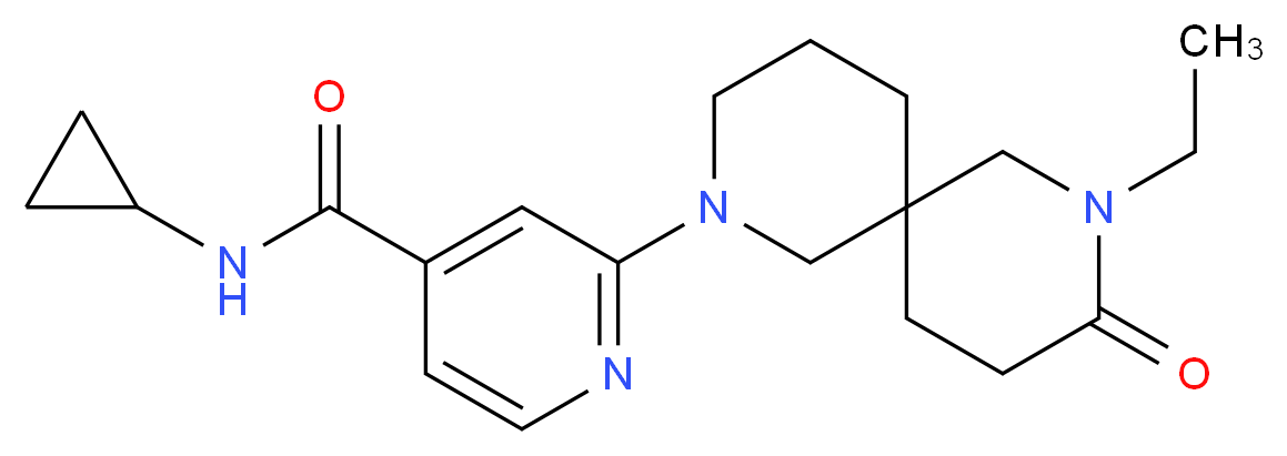 N-cyclopropyl-2-(8-ethyl-9-oxo-2,8-diazaspiro[5.5]undec-2-yl)isonicotinamide_Molecular_structure_CAS_)