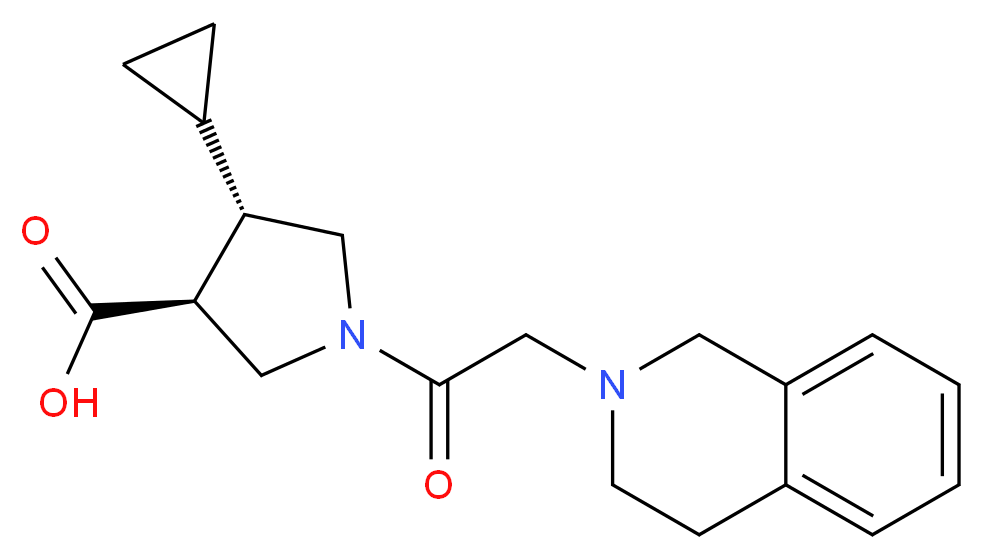(3S*,4S*)-4-cyclopropyl-1-(3,4-dihydro-2(1H)-isoquinolinylacetyl)-3-pyrrolidinecarboxylic acid_Molecular_structure_CAS_)