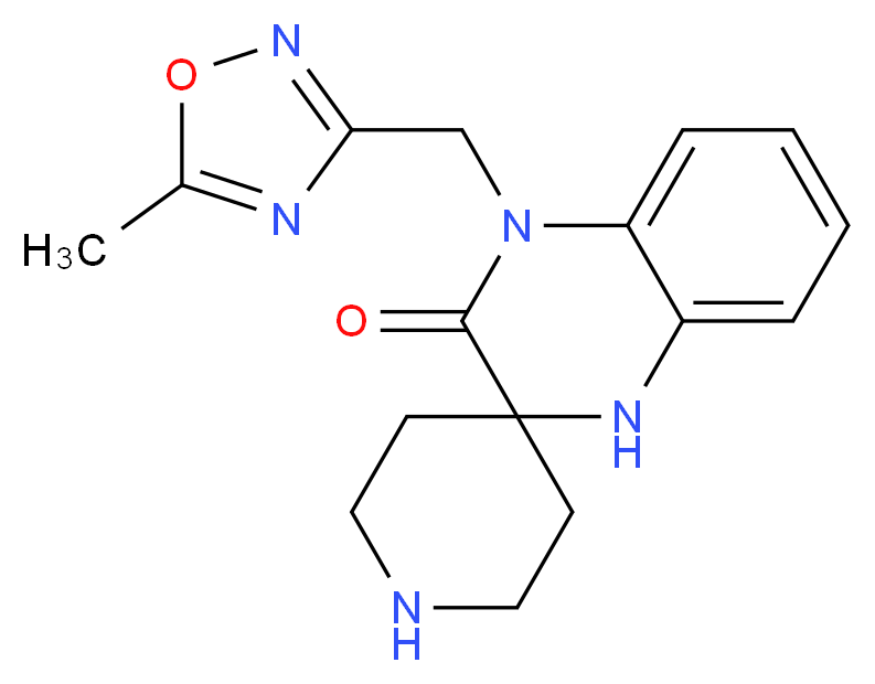 4'-[(5-methyl-1,2,4-oxadiazol-3-yl)methyl]-1',4'-dihydro-3'H-spiro[piperidine-4,2'-quinoxalin]-3'-one_Molecular_structure_CAS_)