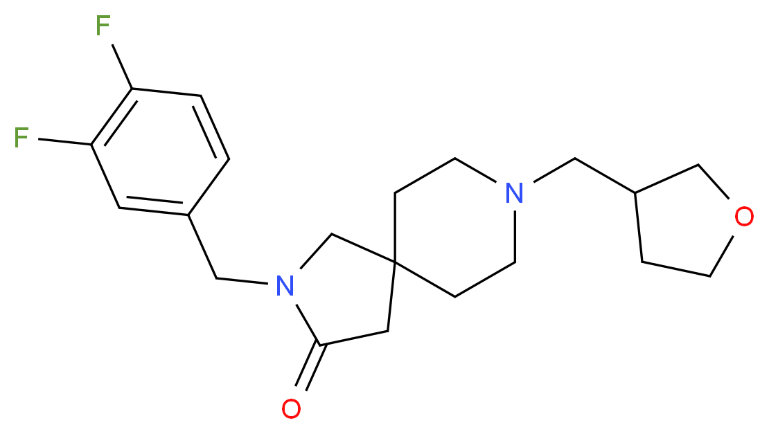 2-(3,4-difluorobenzyl)-8-(tetrahydro-3-furanylmethyl)-2,8-diazaspiro[4.5]decan-3-one_Molecular_structure_CAS_)