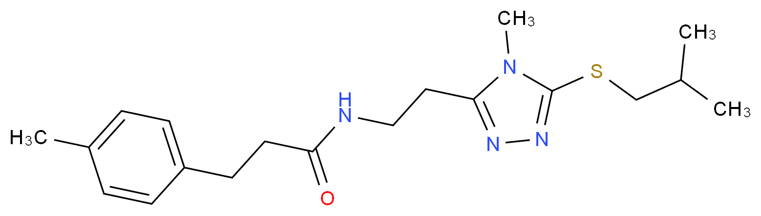 N-{2-[5-(isobutylthio)-4-methyl-4H-1,2,4-triazol-3-yl]ethyl}-3-(4-methylphenyl)propanamide_Molecular_structure_CAS_)