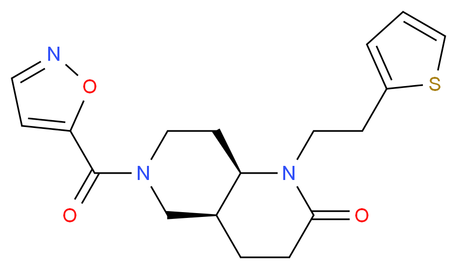 (4aS*,8aR*)-6-(isoxazol-5-ylcarbonyl)-1-[2-(2-thienyl)ethyl]octahydro-1,6-naphthyridin-2(1H)-one_Molecular_structure_CAS_)