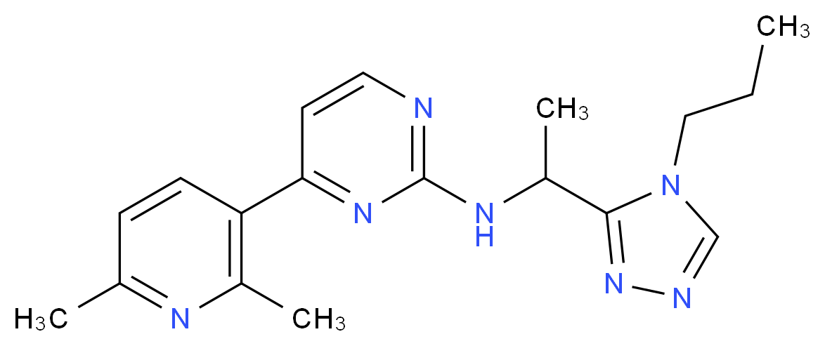 4-(2,6-dimethylpyridin-3-yl)-N-[1-(4-propyl-4H-1,2,4-triazol-3-yl)ethyl]pyrimidin-2-amine_Molecular_structure_CAS_)