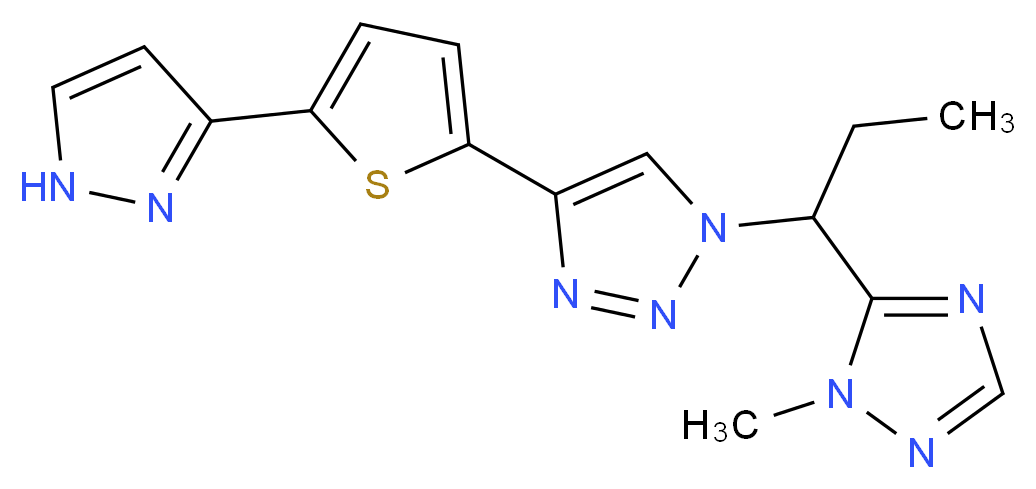 1-[1-(1-methyl-1H-1,2,4-triazol-5-yl)propyl]-4-[5-(1H-pyrazol-3-yl)-2-thienyl]-1H-1,2,3-triazole_Molecular_structure_CAS_)