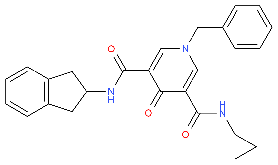 1-benzyl-N-cyclopropyl-N'-(2,3-dihydro-1H-inden-2-yl)-4-oxo-1,4-dihydro-3,5-pyridinedicarboxamide_Molecular_structure_CAS_)