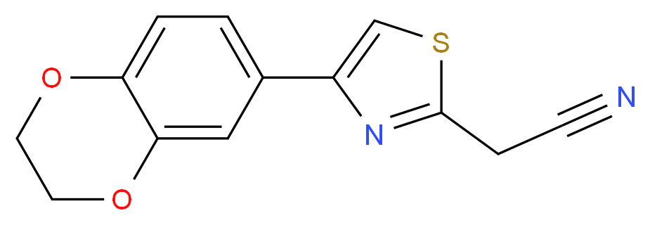2-[4-(2,3-dihydro-1,4-benzodioxin-6-yl)-1,3-thiazol-2-yl]acetonitrile_Molecular_structure_CAS_499771-17-4)