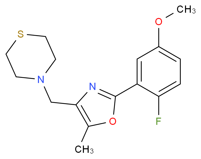 4-{[2-(2-fluoro-5-methoxyphenyl)-5-methyl-1,3-oxazol-4-yl]methyl}thiomorpholine_Molecular_structure_CAS_)