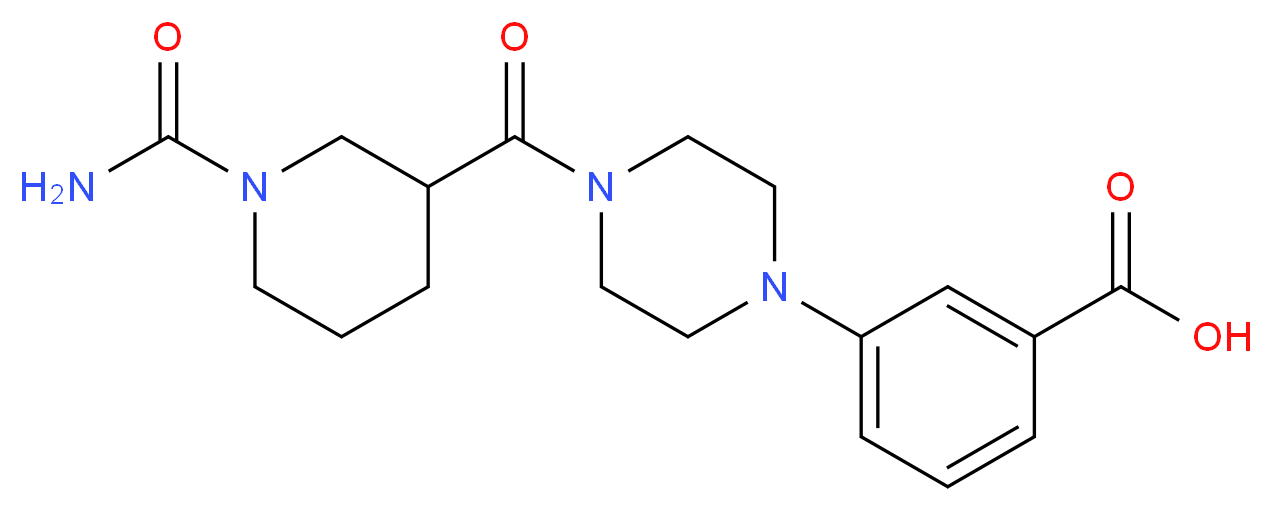 3-(4-{[1-(aminocarbonyl)-3-piperidinyl]carbonyl}-1-piperazinyl)benzoic acid_Molecular_structure_CAS_)