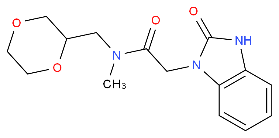 N-(1,4-dioxan-2-ylmethyl)-N-methyl-2-(2-oxo-2,3-dihydro-1H-benzimidazol-1-yl)acetamide_Molecular_structure_CAS_)