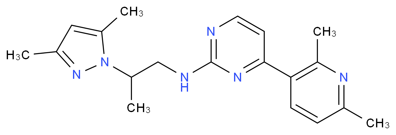 N-[2-(3,5-dimethyl-1H-pyrazol-1-yl)propyl]-4-(2,6-dimethylpyridin-3-yl)pyrimidin-2-amine_Molecular_structure_CAS_)