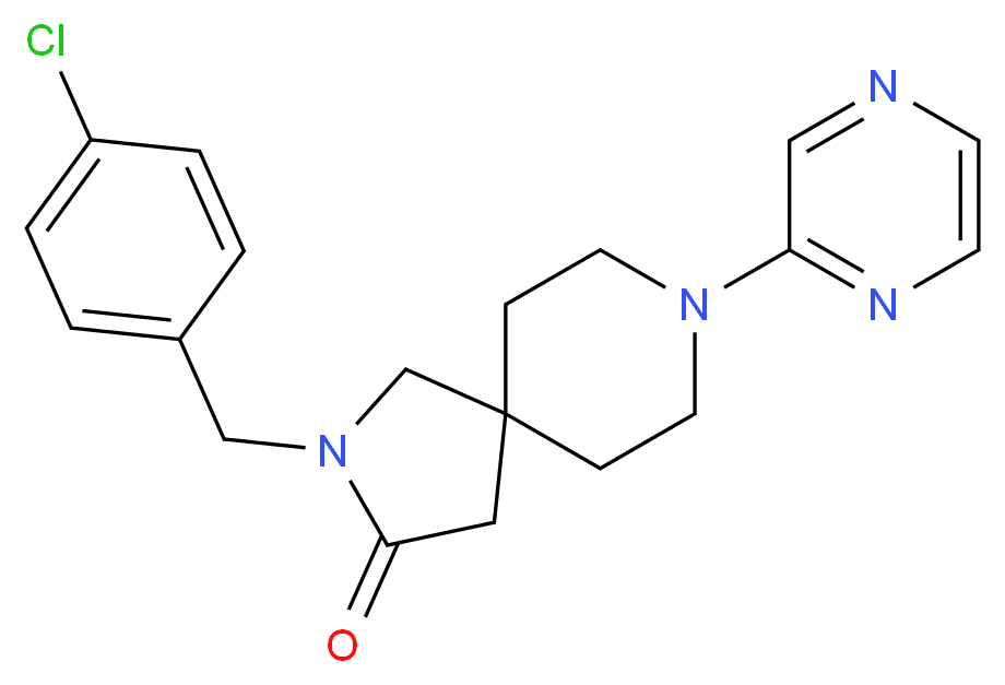 2-(4-chlorobenzyl)-8-(2-pyrazinyl)-2,8-diazaspiro[4.5]decan-3-one_Molecular_structure_CAS_)