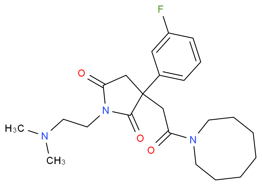 3-[2-(1-azocanyl)-2-oxoethyl]-1-[2-(dimethylamino)ethyl]-3-(3-fluorophenyl)-2,5-pyrrolidinedione_Molecular_structure_CAS_)