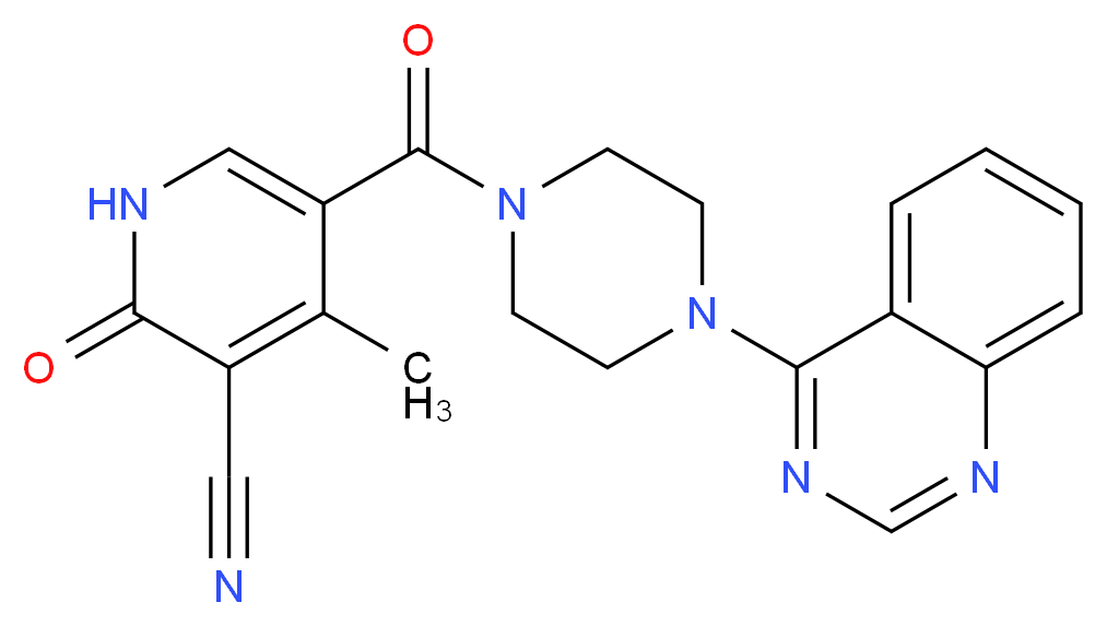 4-methyl-2-oxo-5-{[4-(4-quinazolinyl)-1-piperazinyl]carbonyl}-1,2-dihydro-3-pyridinecarbonitrile_Molecular_structure_CAS_)