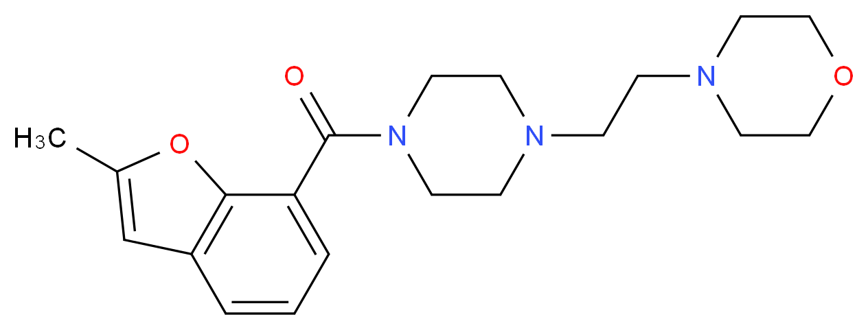 4-(2-{4-[(2-methyl-1-benzofuran-7-yl)carbonyl]piperazin-1-yl}ethyl)morpholine_Molecular_structure_CAS_)