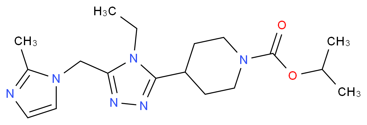 isopropyl 4-{4-ethyl-5-[(2-methyl-1H-imidazol-1-yl)methyl]-4H-1,2,4-triazol-3-yl}piperidine-1-carboxylate_Molecular_structure_CAS_)