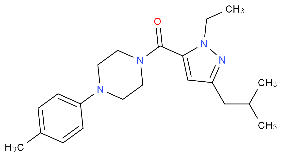 1-[(1-ethyl-3-isobutyl-1H-pyrazol-5-yl)carbonyl]-4-(4-methylphenyl)piperazine_Molecular_structure_CAS_)