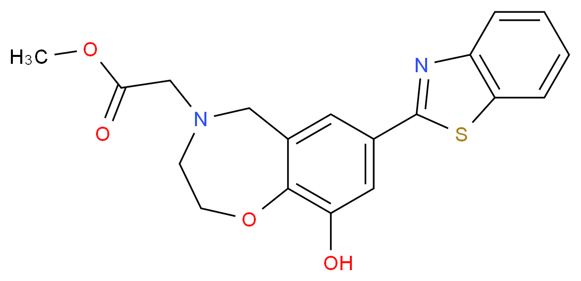 methyl [7-(1,3-benzothiazol-2-yl)-9-hydroxy-2,3-dihydro-1,4-benzoxazepin-4(5H)-yl]acetate_Molecular_structure_CAS_)