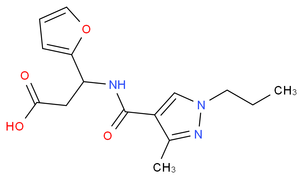3-(2-furyl)-3-{[(3-methyl-1-propyl-1H-pyrazol-4-yl)carbonyl]amino}propanoic acid_Molecular_structure_CAS_)