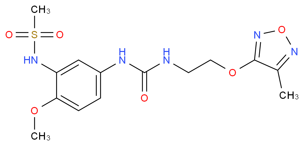 N-(2-methoxy-5-{[({2-[(4-methyl-1,2,5-oxadiazol-3-yl)oxy]ethyl}amino)carbonyl]amino}phenyl)methanesulfonamide_Molecular_structure_CAS_)