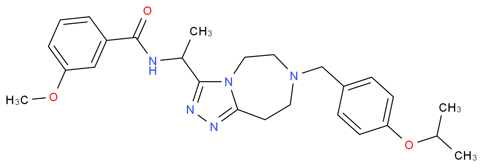 N-{1-[7-(4-isopropoxybenzyl)-6,7,8,9-tetrahydro-5H-[1,2,4]triazolo[4,3-d][1,4]diazepin-3-yl]ethyl}-3-methoxybenzamide_Molecular_structure_CAS_)