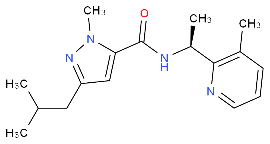 3-isobutyl-1-methyl-N-[(1S)-1-(3-methyl-2-pyridinyl)ethyl]-1H-pyrazole-5-carboxamide_Molecular_structure_CAS_)