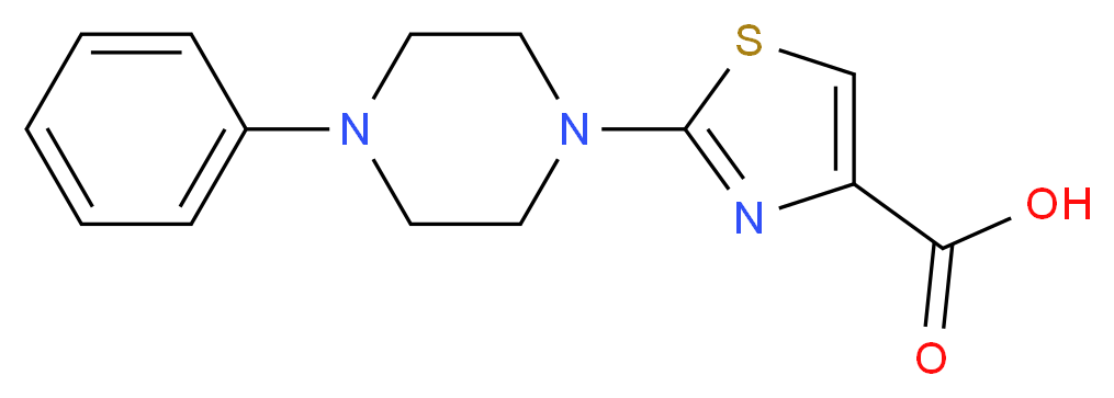 2-(4-Phenylpiperazin-1-yl)-1,3-thiazole-4-carboxylic acid_Molecular_structure_CAS_)