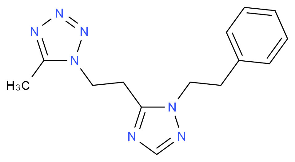 5-methyl-1-{2-[1-(2-phenylethyl)-1H-1,2,4-triazol-5-yl]ethyl}-1H-tetrazole_Molecular_structure_CAS_)