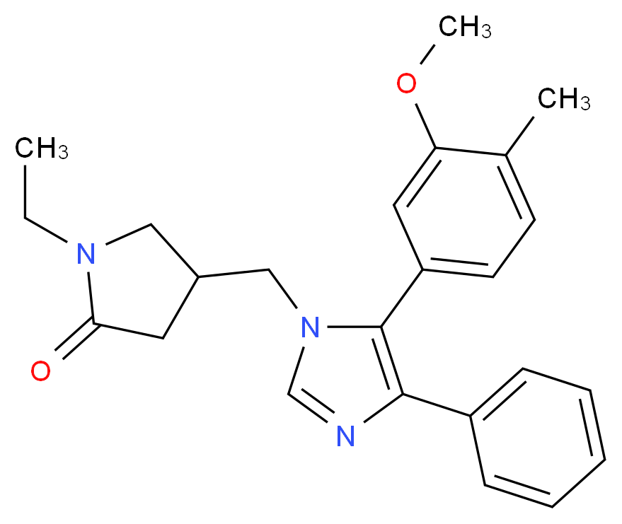 1-ethyl-4-{[5-(3-methoxy-4-methylphenyl)-4-phenyl-1H-imidazol-1-yl]methyl}pyrrolidin-2-one_Molecular_structure_CAS_)