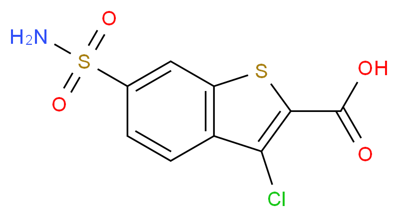 6-(aminosulfonyl)-3-chloro-1-benzothiophene-2-carboxylic acid_Molecular_structure_CAS_)