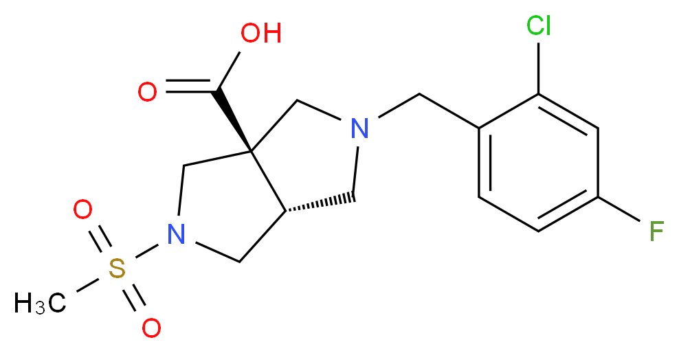 (3aR*,6aR*)-2-(2-chloro-4-fluorobenzyl)-5-(methylsulfonyl)hexahydropyrrolo[3,4-c]pyrrole-3a(1H)-carboxylic acid_Molecular_structure_CAS_)