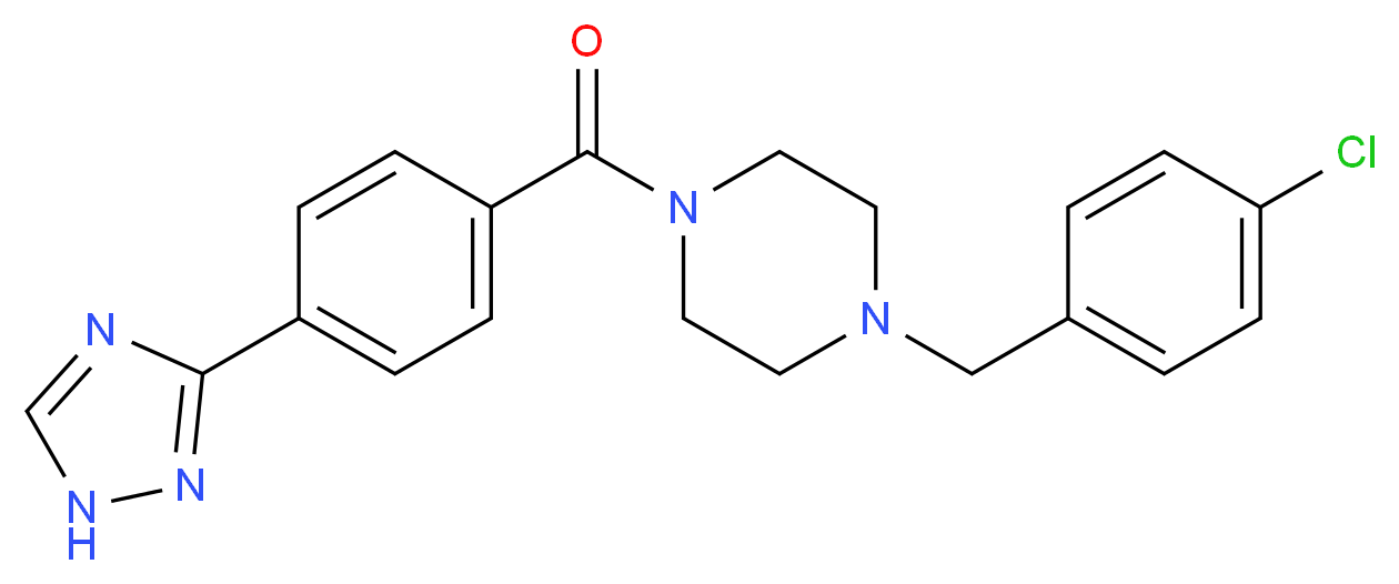 1-(4-chlorobenzyl)-4-[4-(1H-1,2,4-triazol-3-yl)benzoyl]piperazine_Molecular_structure_CAS_)