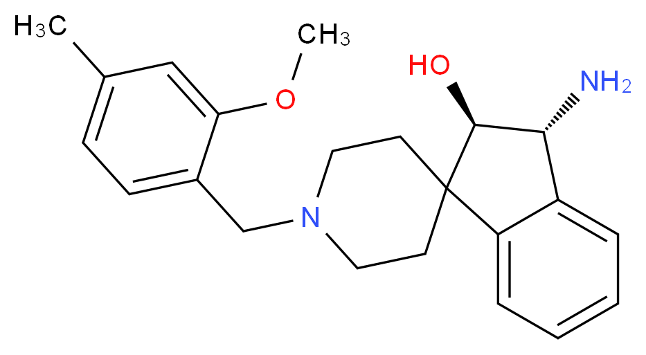 (2R*,3R*)-3-amino-1'-(2-methoxy-4-methylbenzyl)-2,3-dihydrospiro[indene-1,4'-piperidin]-2-ol_Molecular_structure_CAS_)