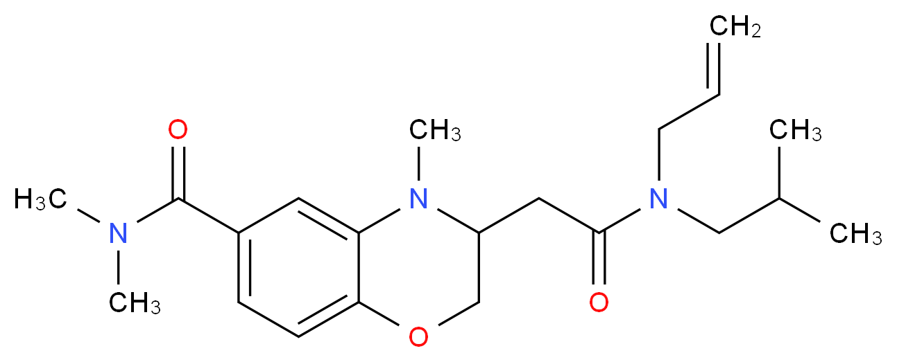 3-{2-[allyl(isobutyl)amino]-2-oxoethyl}-N,N,4-trimethyl-3,4-dihydro-2H-1,4-benzoxazine-6-carboxamide_Molecular_structure_CAS_)