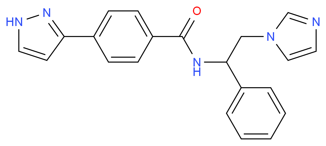 N-[2-(1H-imidazol-1-yl)-1-phenylethyl]-4-(1H-pyrazol-3-yl)benzamide_Molecular_structure_CAS_)