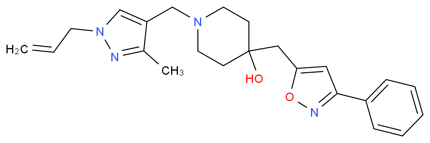 1-[(1-allyl-3-methyl-1H-pyrazol-4-yl)methyl]-4-[(3-phenyl-5-isoxazolyl)methyl]-4-piperidinol_Molecular_structure_CAS_)