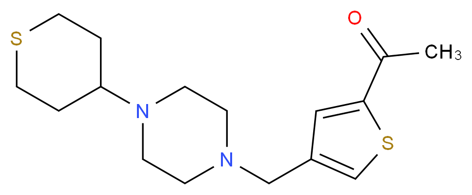 1-(4-{[4-(tetrahydro-2H-thiopyran-4-yl)piperazin-1-yl]methyl}-2-thienyl)ethanone_Molecular_structure_CAS_)