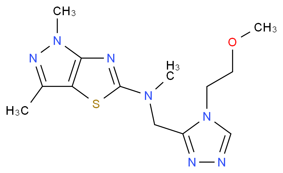 N-{[4-(2-methoxyethyl)-4H-1,2,4-triazol-3-yl]methyl}-N,1,3-trimethyl-1H-pyrazolo[3,4-d][1,3]thiazol-5-amine_Molecular_structure_CAS_)